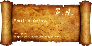 Paulus Anita névjegykártya