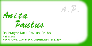 anita paulus business card